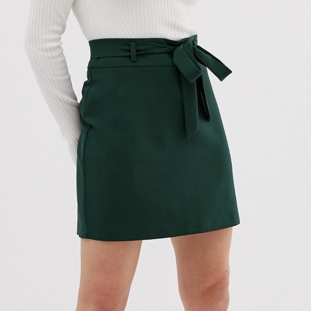 ASOS DESIGN Petite tailored mini skirt obi tie